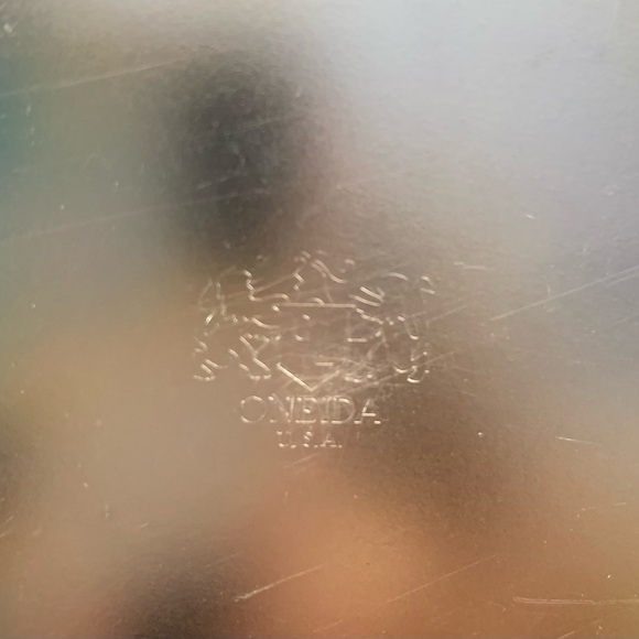 Never used condiment/jam dish silver plated w glass insert and tiny spoon Oneida - Picture 6 of 6